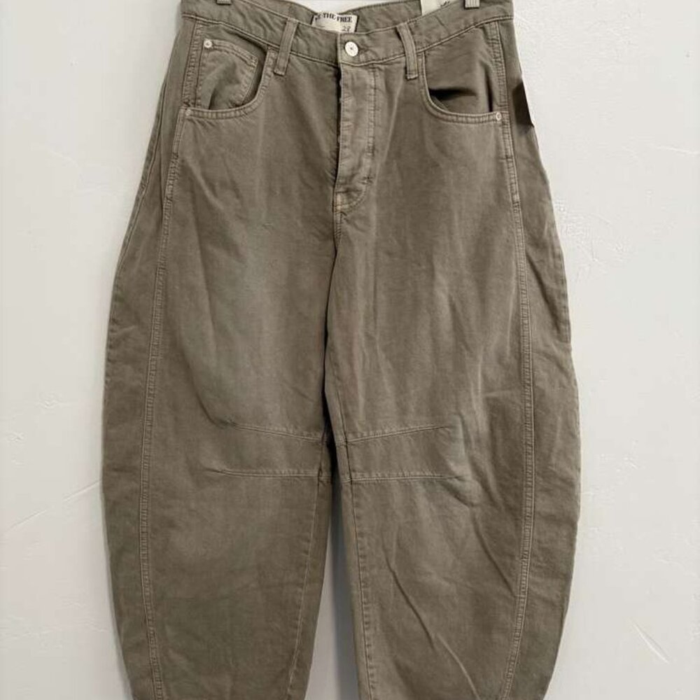 NWT Free People "We the Free" Good luck Mid Rise Barrel Jeans women's size 28